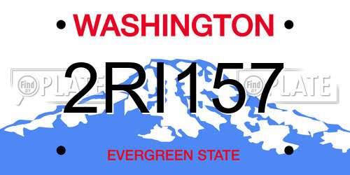 2RI157 Washington License Plate