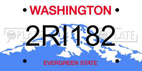 2RI182 Washington License Plate