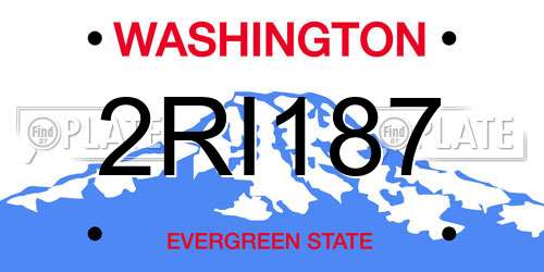 2RI187 Washington License Plate