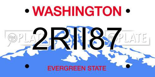 2RII87 Washington License Plate