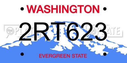 2RT623 Washington License Plate