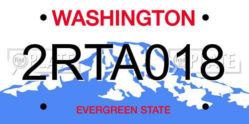 2RTA018 Washington License Plate