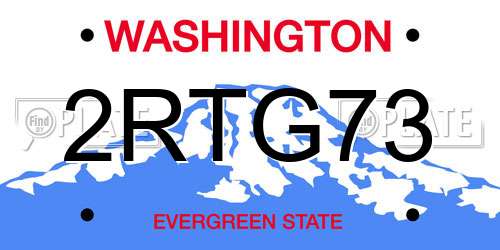 2RTG73 Washington License Plate