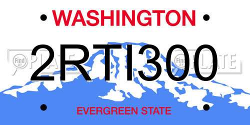 2RTI300 Washington License Plate