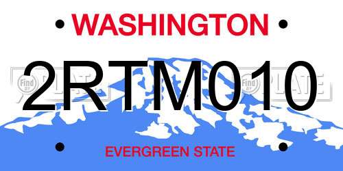 2RTM010 Washington License Plate