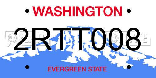 2RTT008 Washington License Plate