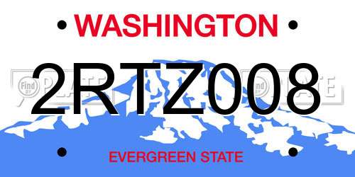 2RTZ008 Washington License Plate