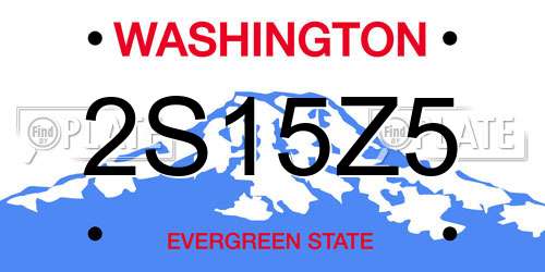 2S15Z5 Washington License Plate