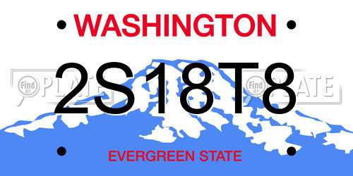2S18T8 Washington License Plate