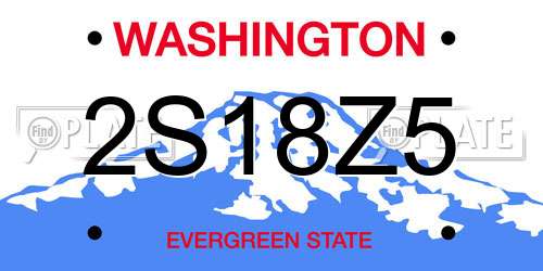 2S18Z5 Washington License Plate