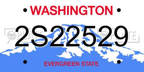 2S22529 Washington License Plate