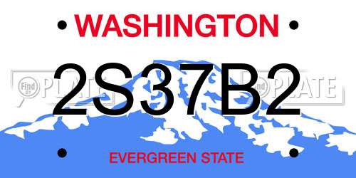 2S37B2 Washington License Plate