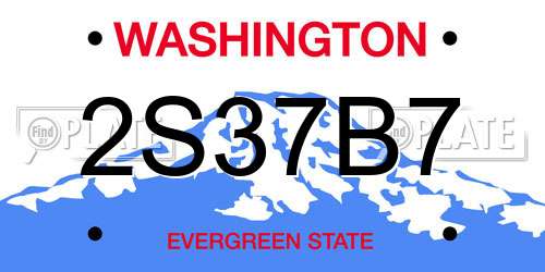 2S37B7 Washington License Plate