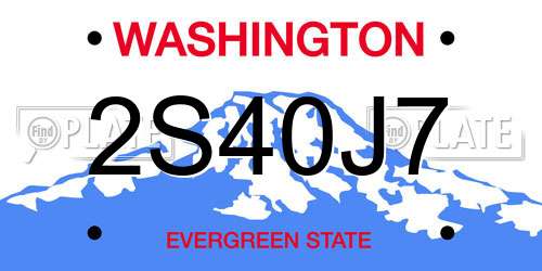 2S40J7 Washington License Plate