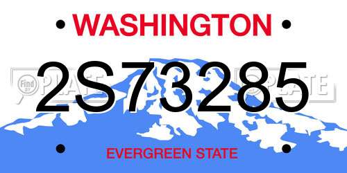 2S73285 Washington License Plate
