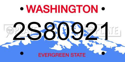 2S80921 Washington License Plate