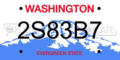 2S83B7 Washington License Plate