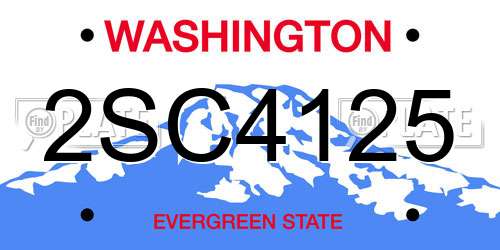 2SC4125 Washington License Plate