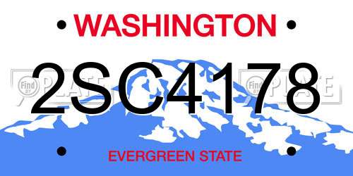 2SC4178 Washington License Plate