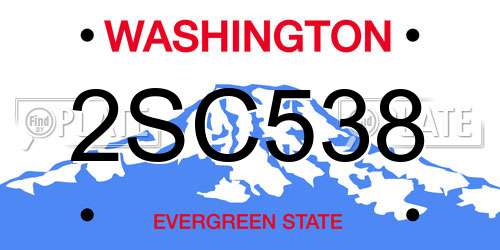 2SC538 Washington License Plate