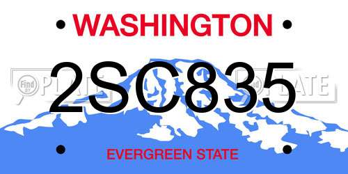 2SC835 Washington License Plate