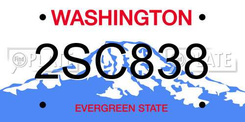 2SC838 Washington License Plate