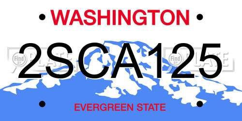 2SCA125 Washington License Plate