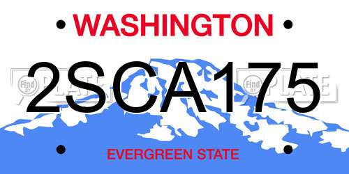 2SCA175 Washington License Plate