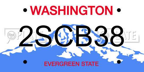 2SCB38 Washington License Plate