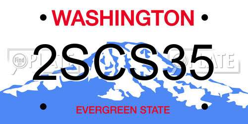 2SCS35 Washington License Plate