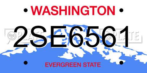 2SE6561 Washington License Plate