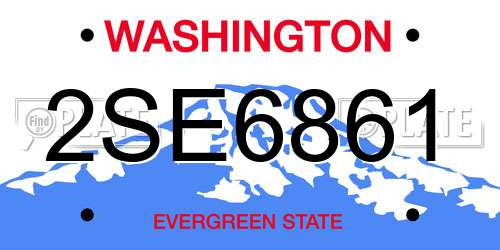 2SE6861 Washington License Plate