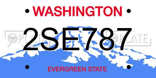 2SE787 Washington License Plate
