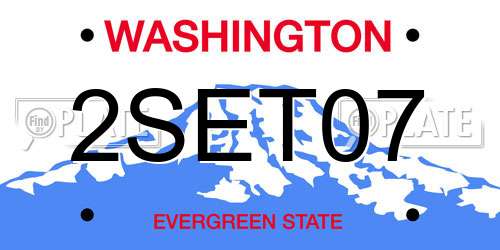 2SET07 Washington License Plate