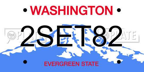2SET82 Washington License Plate