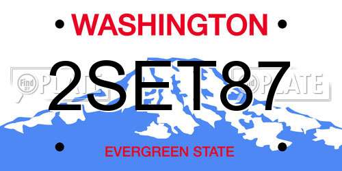 2SET87 Washington License Plate