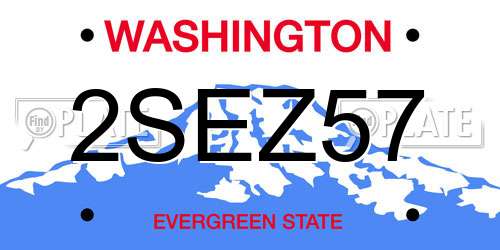 2SEZ57 Washington License Plate
