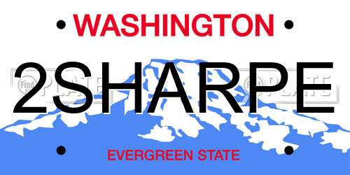 2SHARPE Washington License Plate