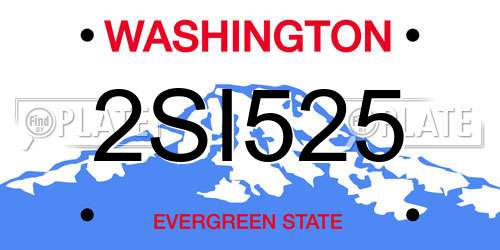 2SI525 Washington License Plate