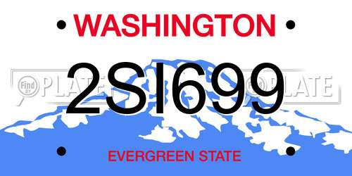 2SI699 Washington License Plate