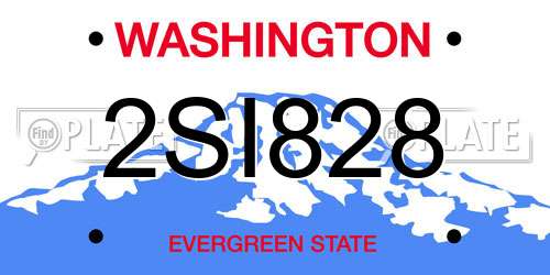 2SI828 Washington License Plate