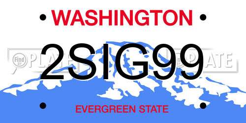 2SIG99 Washington License Plate