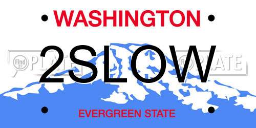 2SLOW Washington License Plate