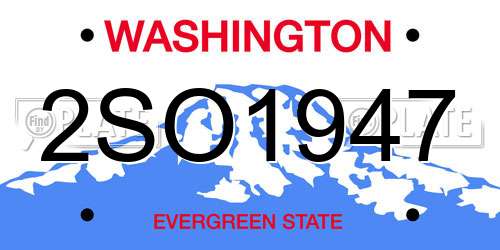 2SO1947 Washington License Plate