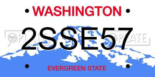 2SSE57 Washington License Plate