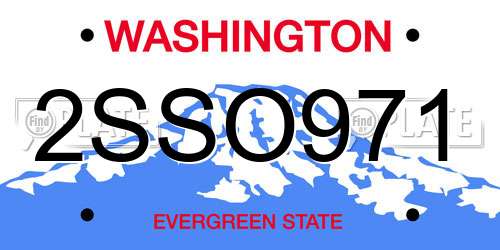 2SSO971 Washington License Plate