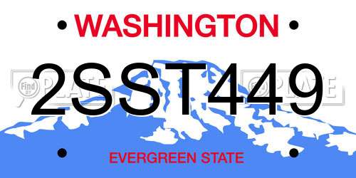 2SST449 Washington License Plate