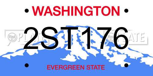 2ST176 Washington License Plate