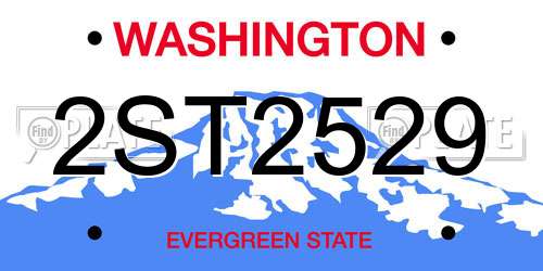2ST2529 Washington License Plate