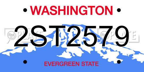 2ST2579 Washington License Plate